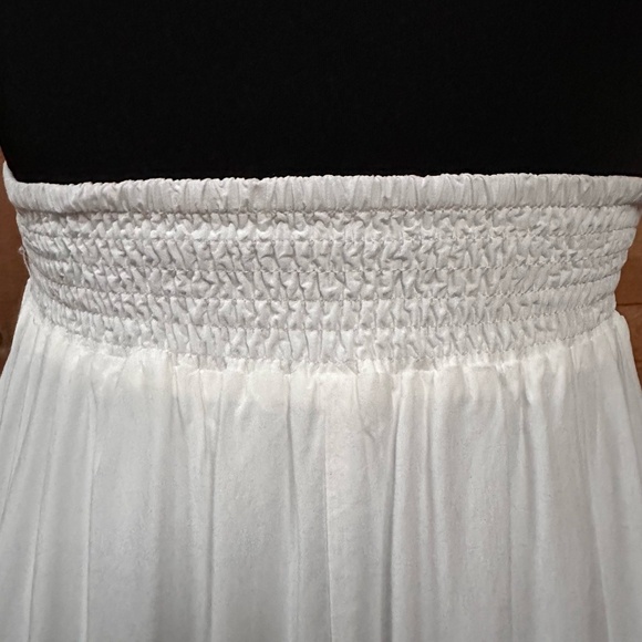White Crochet Halter Maxi Dress Boho Beach Lace Knit Top Flowy Skirt Small/Med - Picture 10 of 15